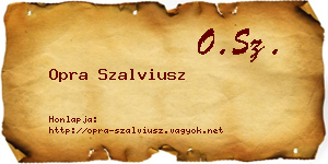 Opra Szalviusz névjegykártya